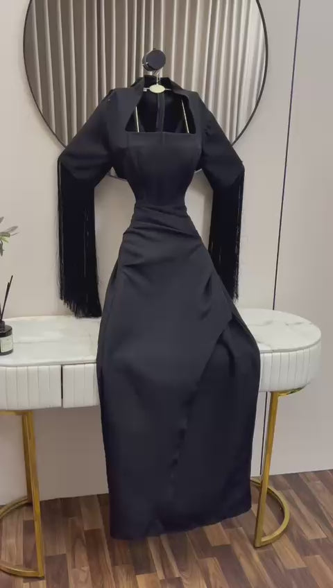 فستان أسود هدب - فيديو